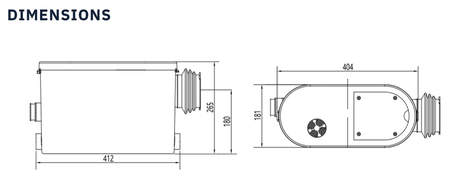 Trooperlift Easy V product dimensions and specifications diagram.