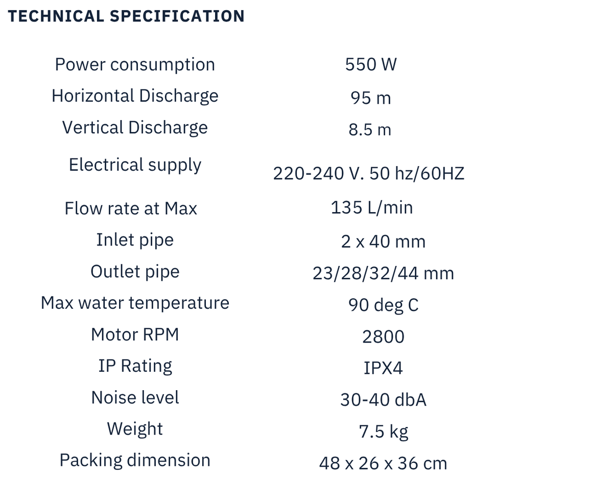 Trooperlift Easy F technical specifications and features overview.