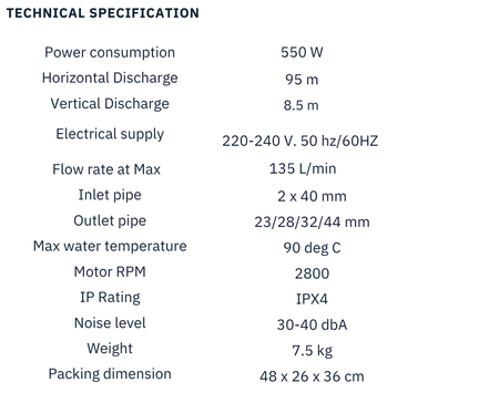 Trooperlift Easy F technical specifications and features overview.