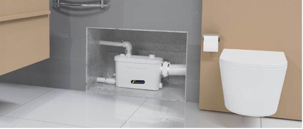 Trooperlift Slim S bathroom toilet pump installation setup.