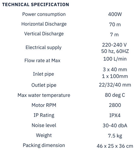 Trooperlift Slim S technical specifications and features overview.