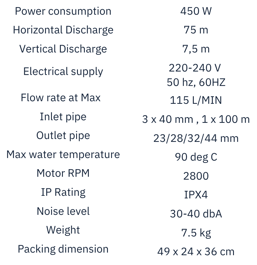 Trooperlift Excel S specifications and features for efficient operation.